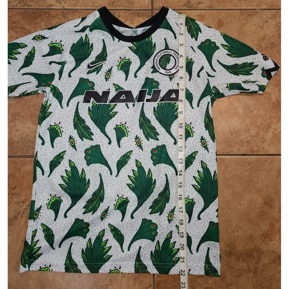 NIKE NIGERIA FOOTBALL FEDERATION NAIJA SOCCER PRE‎ MATCH JERSEY SHIRT Boys Lg